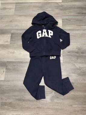 GAP Navy Hoodie & Joggers Set with White Logo Outfit size 4T / 4